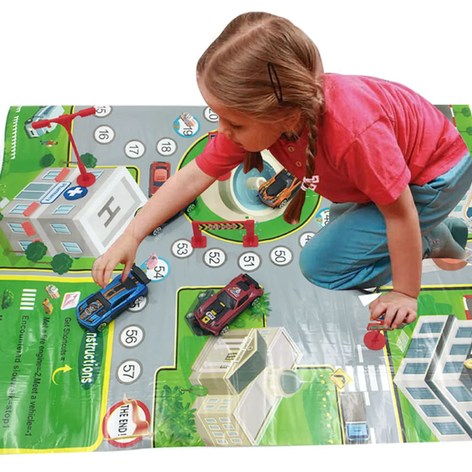 75x52cm City Traffic Road Map Play Playing Game Mat Interactive Educational Toy with Dice for Children Birthday Christmas Gift
75x52cm City Traffic Road Map Play Playing Game Mat Interactive Educational Toy with Dice for Children Birthday Christmas Gift