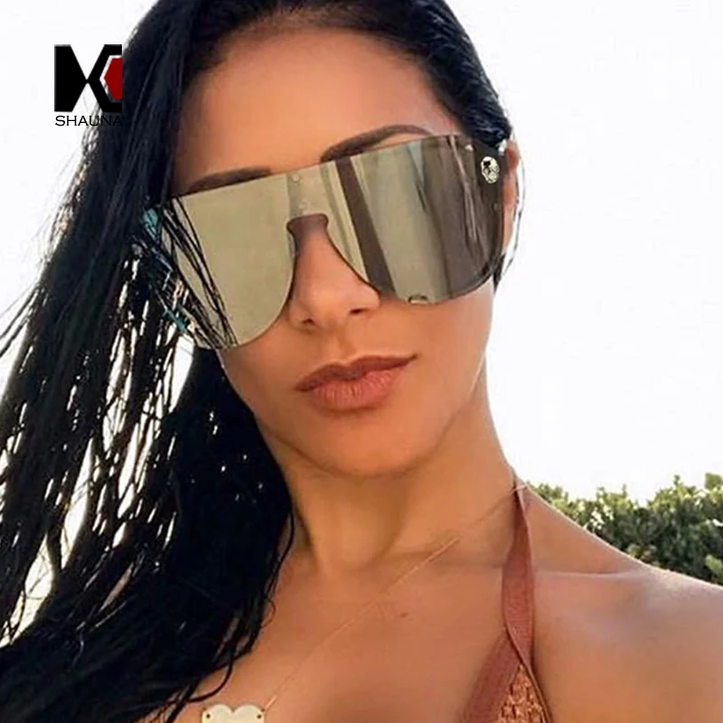 SHAUNA Skull Crystal Decoration Oversize Integrated Lens Women Pilot Sunglasses Fashion Men Gradient Lens Shades UV400
SHAUNA Skull Crystal Decoration Oversize Integrated Lens Women Pilot Sunglasses Fashion Men Gradient Lens Shades UV400