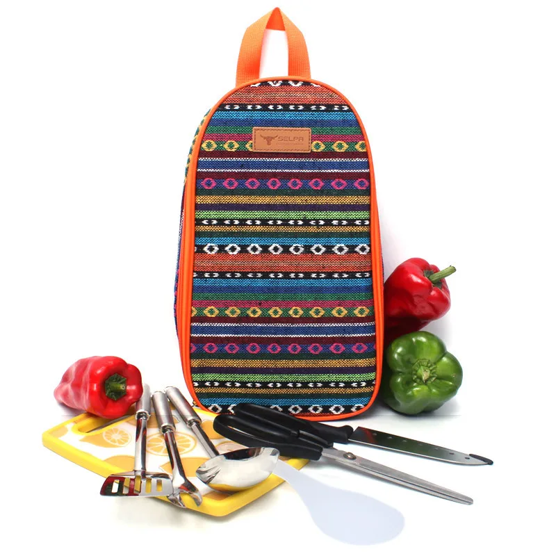 Light-weight Outdoor Portable Multi-layered Ethnic Picnic Bags for Cooking Utensils
Light-weight Outdoor Portable Multi-layered Ethnic Picnic Bags for Cooking Utensils