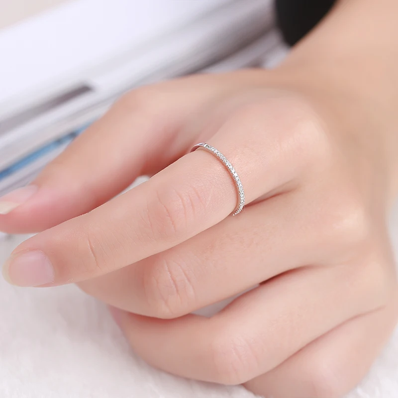 Женское кольцо Вечность из стерлингового серебра 925 пробы с микрозакрепкой AAAAA