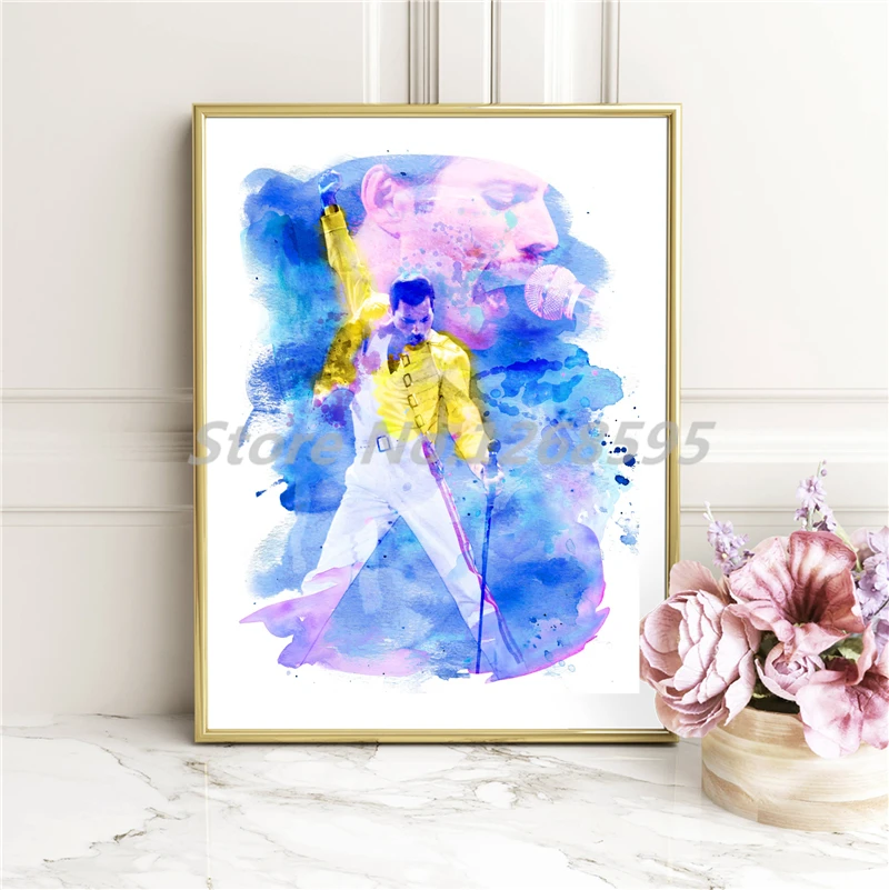 Queen Freddie Mercury Poster Rock Singer Watercolor Wallpaper Art Canvas Painting Wall Picture Print Home Bedroom Decoration
Queen Freddie Mercury Poster Rock Singer Watercolor Wallpaper Art Canvas Painting Wall Picture Print Home Bedroom Decoration
