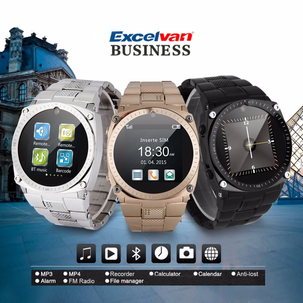 Excelvan TW818D Bluetooth Smart Watch Business Unlocked Phone Watch Camera Pedometer Calls Reminder Anti-lost for Android iOS
Excelvan TW818D Bluetooth Smart Watch Business Unlocked Phone Watch Camera Pedometer Calls Reminder Anti-lost for Android iOS