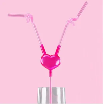 50pcs Creative love double straw DIY couple straws Valentine's birthday bar straws
50pcs Creative love double straw DIY couple straws Valentine's birthday bar straws