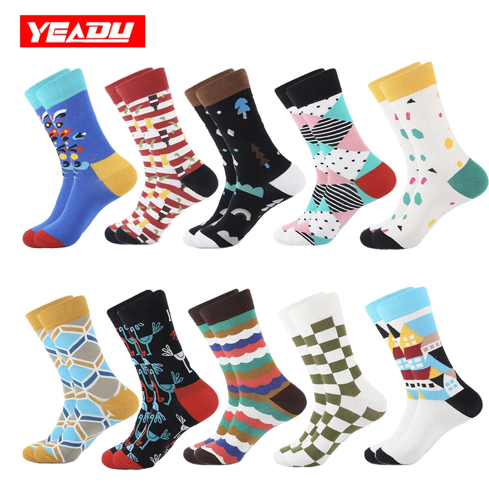 YEADU 10 Pairs/Lot Colorful Harajuku Men's Socks British Style Business Compression Socks for Men
YEADU 10 Pairs/Lot Colorful Harajuku Men's Socks British Style Business Compression Socks for Men