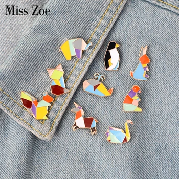 9pcs/set Origami Rabbit Elephant Bear Fox Squirrel Swan Brooch Button Pins Denim Jeans Enamel Pin Badge Cartoon Jewelry Gift
9pcs/set Origami Rabbit Elephant Bear Fox Squirrel Swan Brooch Button Pins Denim Jeans Enamel Pin Badge Cartoon Jewelry Gift