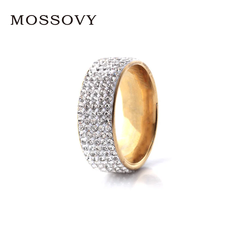Mossovy Simple Zircon Stainless Steel Engagement Ring for Female Fashion Popular Rhinestone Wedding Rings for Women Jewelry
Mossovy Simple Zircon Stainless Steel Engagement Ring for Female Fashion Popular Rhinestone Wedding Rings for Women Jewelry