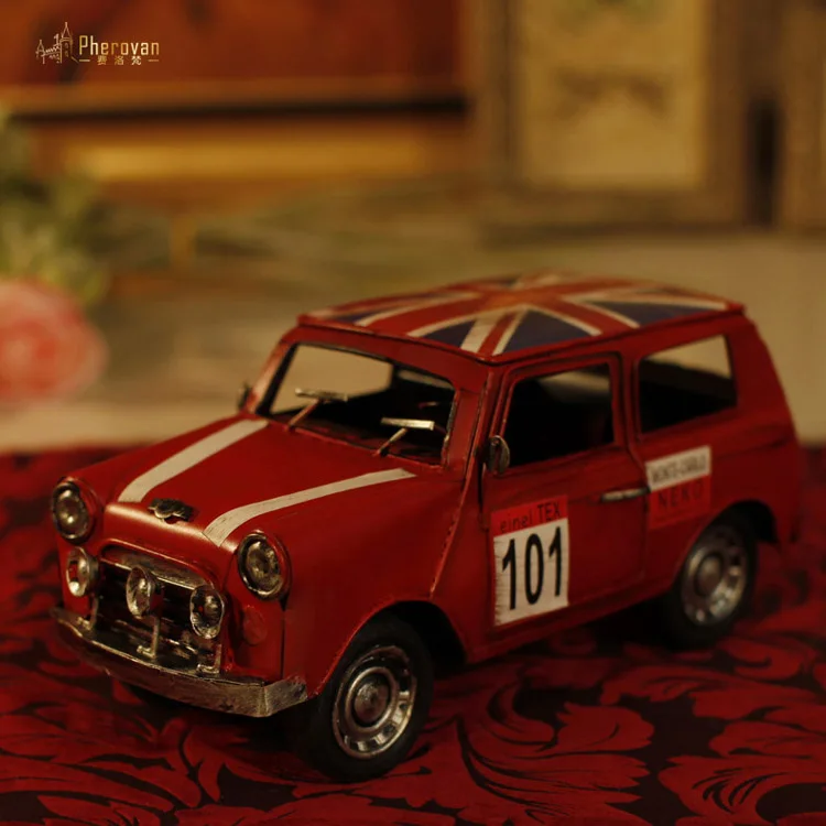 Ретро мини модели Mini Cooper железа модель автомобиля игрушка жестяной Винтаж