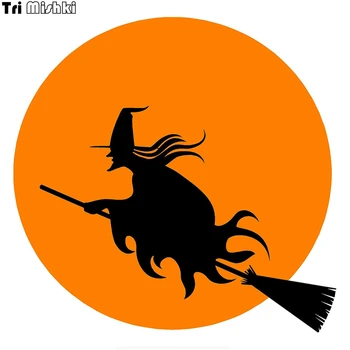 Tri Mishki WCS053 15x14cm Witch flying on broom car sticker funny colorful car stickers auto automobile decals
Tri Mishki WCS053 15x14cm Witch flying on broom car sticker funny colorful car stickers auto automobile decals
