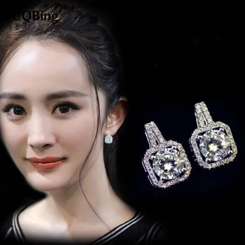 100% Silver Color Jewelry Crystal Cubic Zirconia Stud Earrings Pure Earrings Brincos Pendientes de plata
100% Silver Color Jewelry Crystal Cubic Zirconia Stud Earrings Pure Earrings Brincos Pendientes de plata