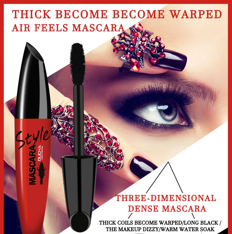 DUOYA Curling Mascara 3d Fiber Thick Black Ink For Lashes Waterproof Korea Lash Mascara Cosmetic Natural Eyes Makeup (2)