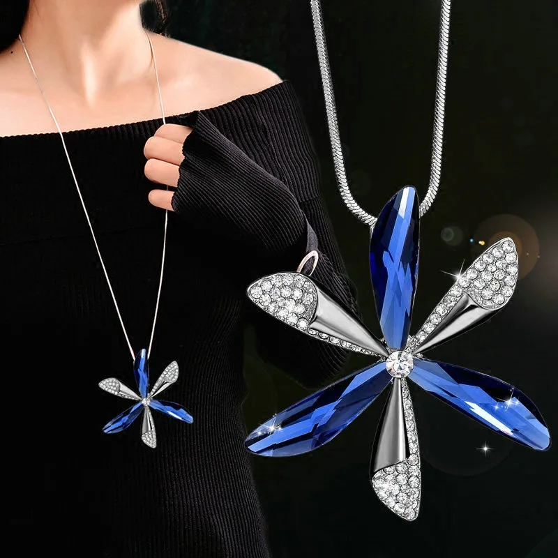 BYSPT Flower Sweater chain Long crystal pendant wild flower autumn and winter simple fashion necklace wholesale
BYSPT Flower Sweater chain Long crystal pendant wild flower autumn and winter simple fashion necklace wholesale