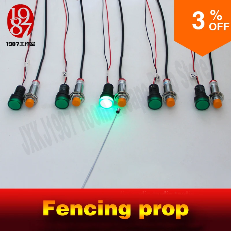 jxkj1987 room escape game prop fencing prop 5 metal sensors and 5 pilot lights use the sword to hit to unlock
jxkj1987 room escape game prop fencing prop 5 metal sensors and 5 pilot lights use the sword to hit to unlock