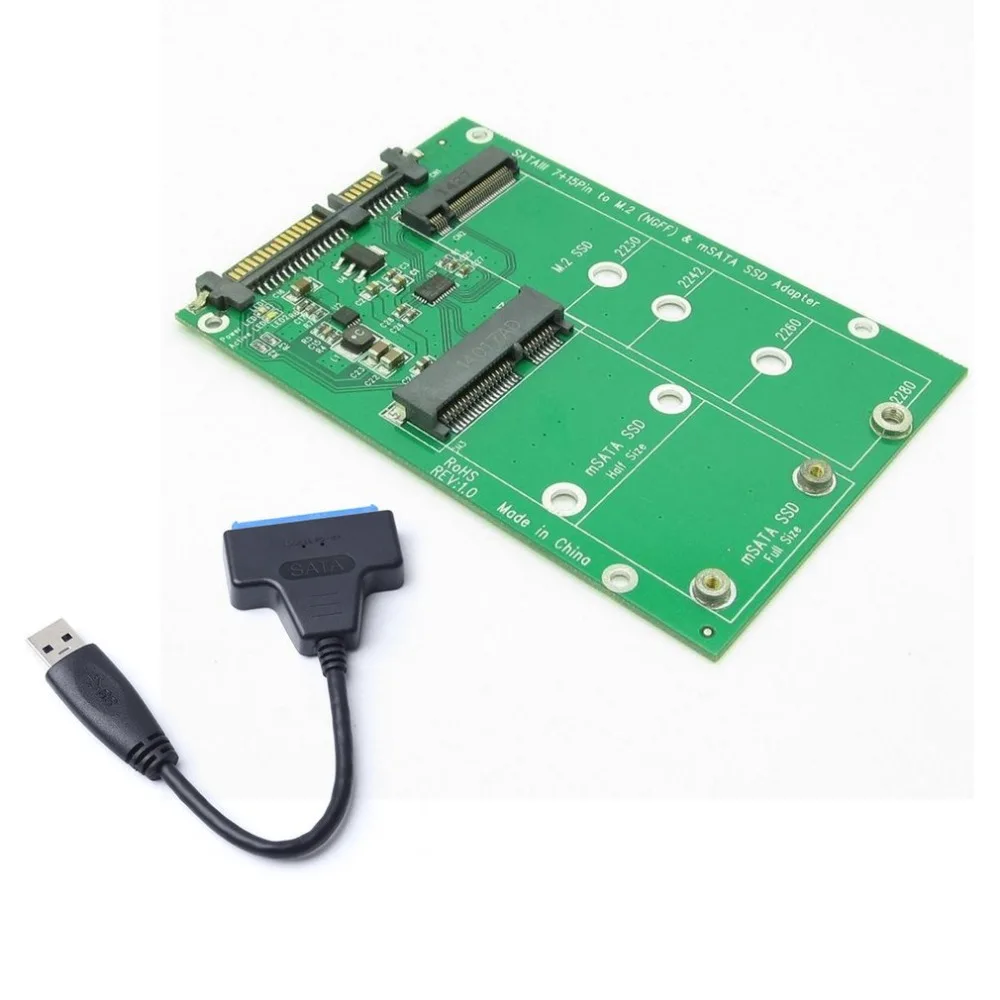 USB 3.0 7+15 Pin Hard Disk to mSATA & NGFF M.2 SSD 2 in 1 Combo Mini PCI- E Adapter Converter Reader Card with Cable
USB 3.0 7+15 Pin Hard Disk to mSATA & NGFF M.2 SSD 2 in 1 Combo Mini PCI- E Adapter Converter Reader Card with Cable