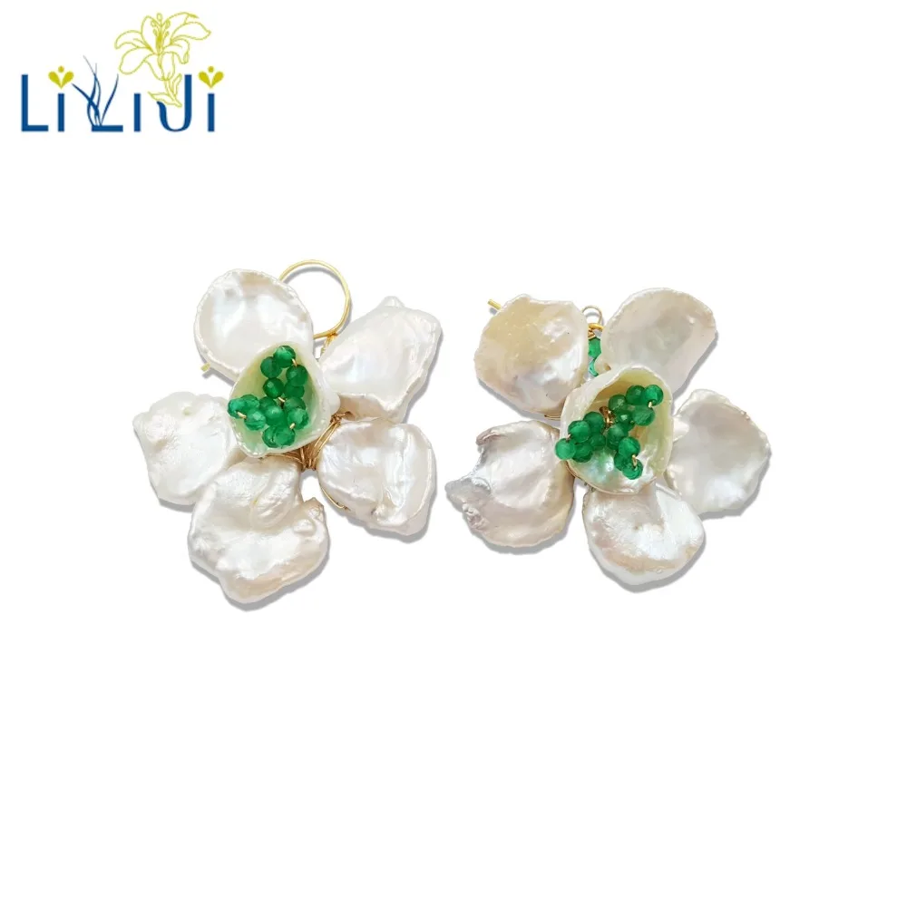 Lii Ji Keshi Pearl Green Onyx Handmade 925 Sterling Silver Gold Plated Flowers Earrings Women Party Jewelry Dropshipping
Lii Ji Keshi Pearl Green Onyx Handmade 925 Sterling Silver Gold Plated Flowers Earrings Women Party Jewelry Dropshipping