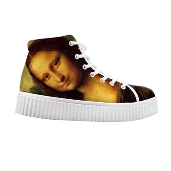 Women Flats Platform Shoes For Ladies Lace-up Stylish High Top Height Increasing Shoes Painting Printing Leonardo Da Vinci
Women Flats Platform Shoes For Ladies Lace-up Stylish High Top Height Increasing Shoes Painting Printing Leonardo Da Vinci