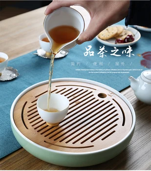 Ceramics Bamboo Tea tray Drainage Water storage Kung Fu Tea set room Board table Chinese tea cup ceremony tools Tea Set
Ceramics Bamboo Tea tray Drainage Water storage Kung Fu Tea set room Board table Chinese tea cup ceremony tools Tea Set