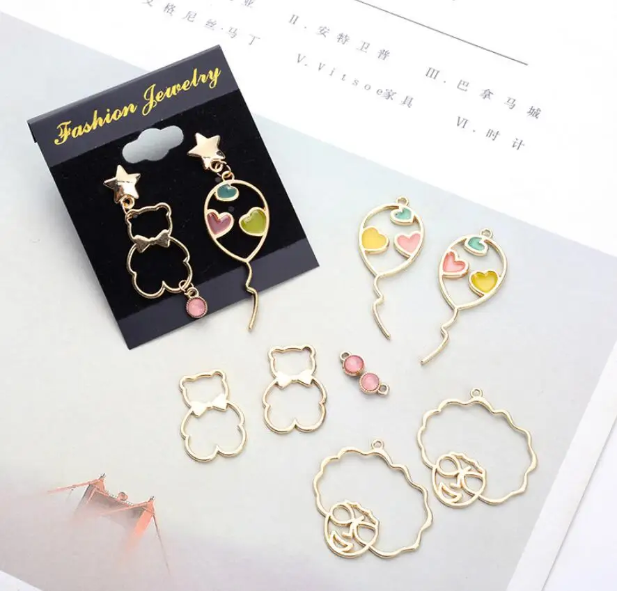 10 pieces of alloy hollow drop oil cartoon bear balloon earrings pendant DIY necklace earrings jewelry accessories materials
10 pieces of alloy hollow drop oil cartoon bear balloon earrings pendant DIY necklace earrings jewelry accessories materials