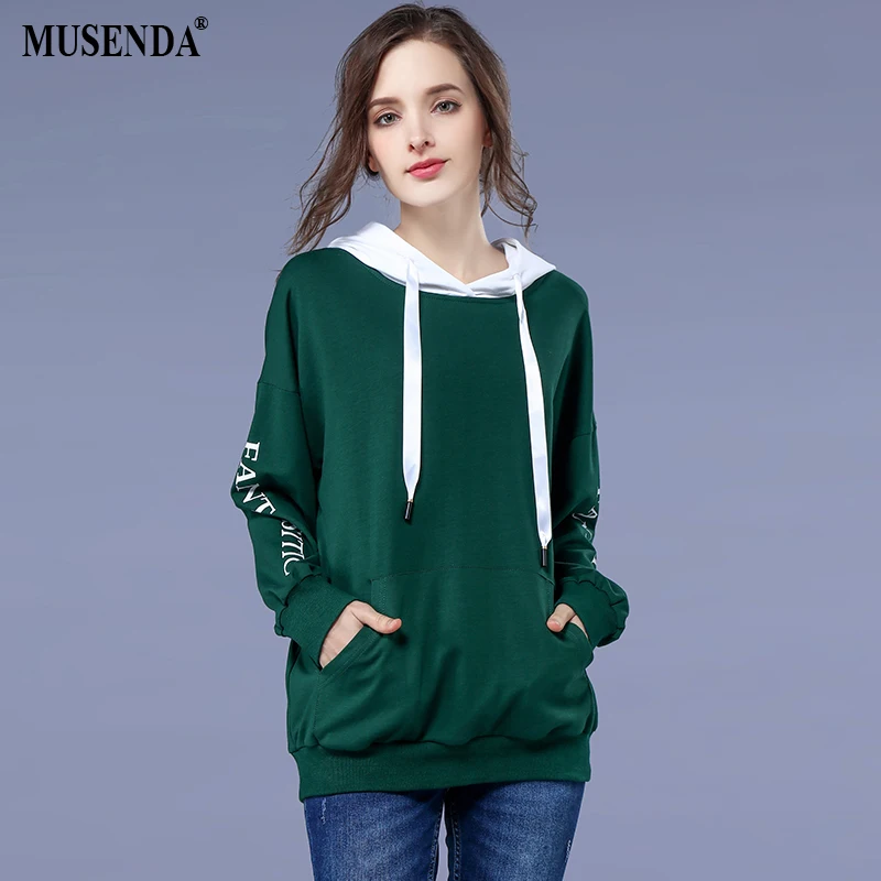 MUSENDA Plus Size Women Dark Green Letter Hooded Pockets Sweatshirts 2018 Spring Female Casual Street Hoodies Tops Clothing 5XL
MUSENDA Plus Size Women Dark Green Letter Hooded Pockets Sweatshirts 2018 Spring Female Casual Street Hoodies Tops Clothing 5XL
