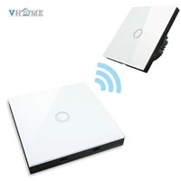 VHOME EU/UK Smart Home 433MHZ RF Smart Remote Control transmitter+220V Crystal Panel Touch Wall Light Switch wi-fi By Broadlink image