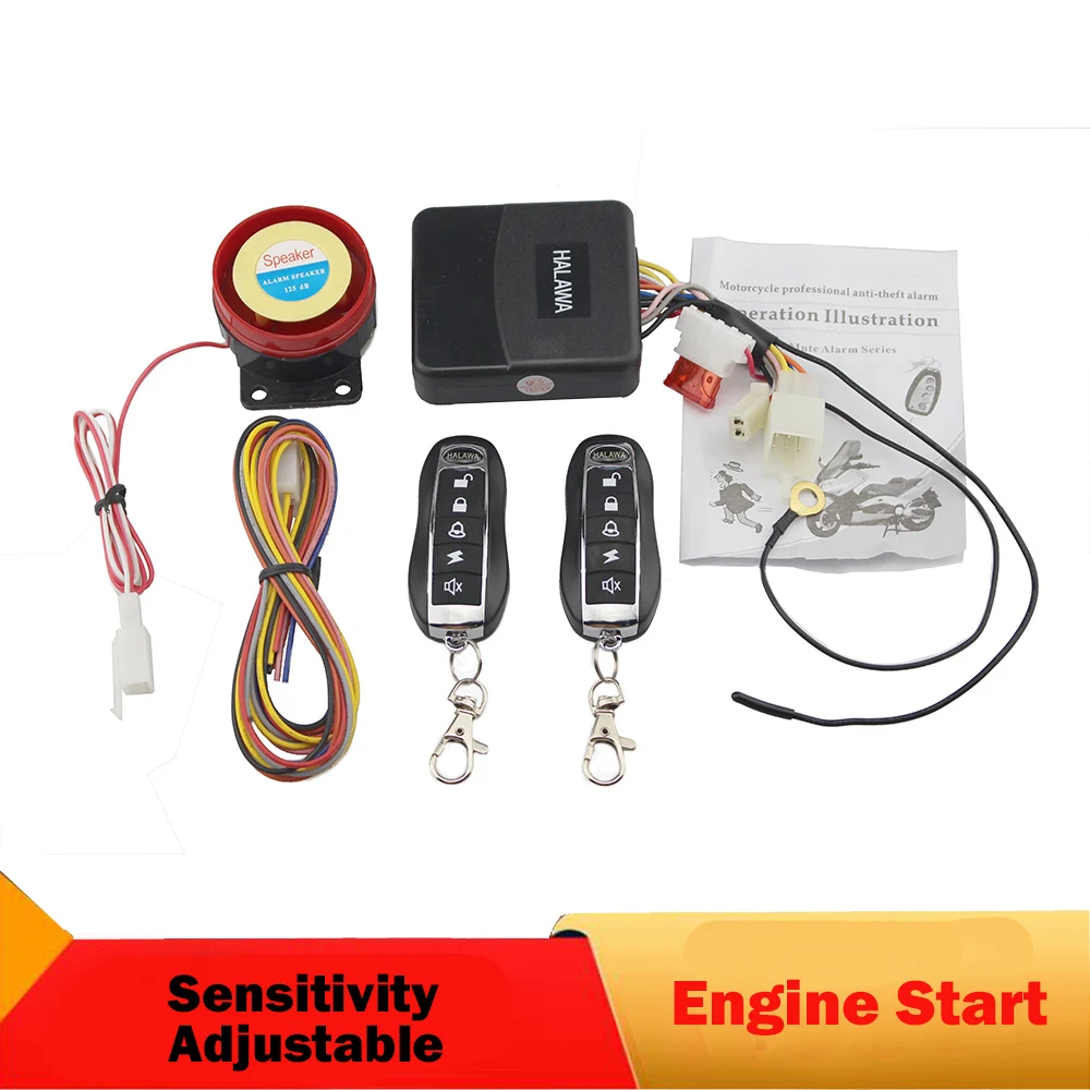 Motorcycle Bike Scooter Alarm System Theft Protection Remote Engine Start Anti-theft Device Adjustable Shock Sensor 12V Siren
Motorcycle Bike Scooter Alarm System Theft Protection Remote Engine Start Anti-theft Device Adjustable Shock Sensor 12V Siren