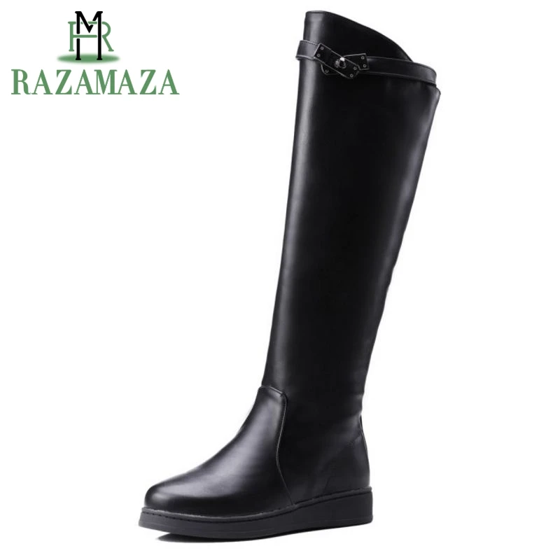 ZALAVOR Size 34-43 Woman Round Toe Knight Boot Fashion Women Zipper Flat Knee Boots Ladies High Quality Warm Fur Footwear Shoes
ZALAVOR Size 34-43 Woman Round Toe Knight Boot Fashion Women Zipper Flat Knee Boots Ladies High Quality Warm Fur Footwear Shoes