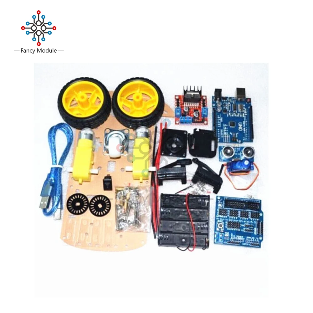 Tracking Motor Smart Robot Car Chassis Kit Speed Encoder Battery Box 2WD Ultrasonic Module For Anduino 01 (2)