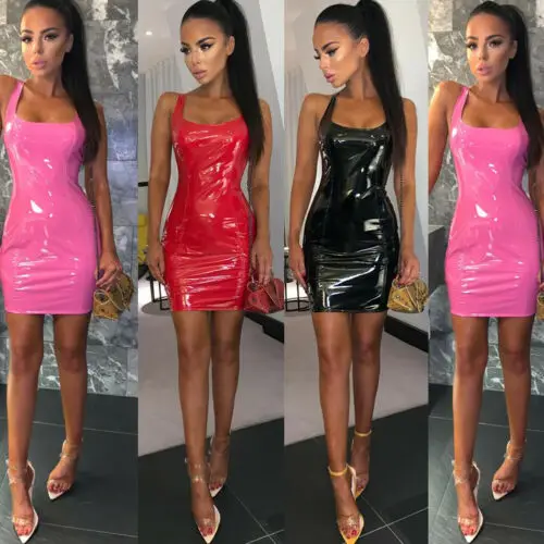 Fashion Women PU Leather Bandage Bodycon Sleeveless Club Party Sexy Slim Short Mini Dress
Fashion Women PU Leather Bandage Bodycon Sleeveless Club Party Sexy Slim Short Mini Dress