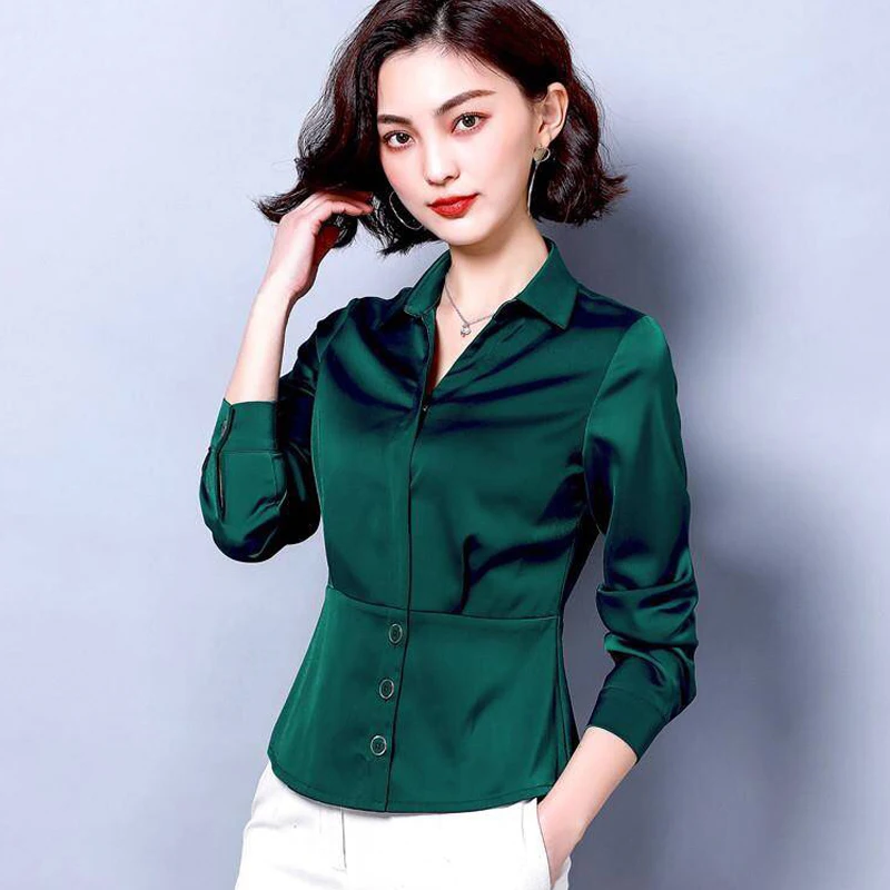 2019 Spring Fall Women Female Slim Fit Green Wine Red Black Imitation Silk Blouse Top , Office Lady Womens Woman Blouses Tops
2019 Spring Fall Women Female Slim Fit Green Wine Red Black Imitation Silk Blouse Top , Office Lady Womens Woman Blouses Tops
