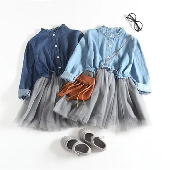 Autumn Baby Girls Peter Pan Collar Dresses Princess Denim Mesh Patchwork Dress Toddlers Long Sleeve Wear Kids Cute Dresses P260
Autumn Baby Girls Peter Pan Collar Dresses Princess Denim Mesh Patchwork Dress Toddlers Long Sleeve Wear Kids Cute Dresses P260