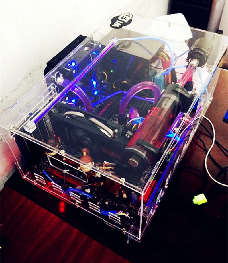 DIY Personalized Acrylic Transparent Desktop PC Chassis Case Rack gamer host box ATX Motherboard With USB LED Strip 15-LED fan
DIY Personalized Acrylic Transparent Desktop PC Chassis Case Rack gamer host box ATX Motherboard With USB LED Strip 15-LED fan