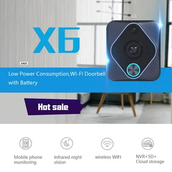 X6 Wireless Wifi Video Intercom Night Vision Visual Door Phone Door Bell Camera Doorbell Viewers Video Remote Smart Wifi Battery
X6 Wireless Wifi Video Intercom Night Vision Visual Door Phone Door Bell Camera Doorbell Viewers Video Remote Smart Wifi Battery