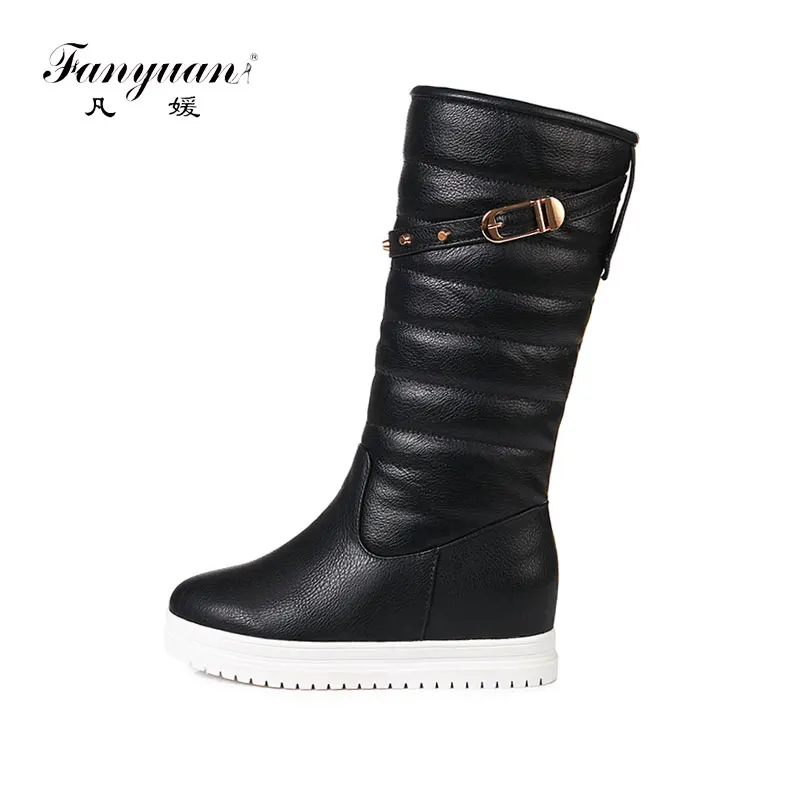 Fanyuan Women Boots Female Shoes Winter Warm Plush Slip-On Flat Platform Snow Boots Fashion Solid belt buckle knee high Boots
Fanyuan Women Boots Female Shoes Winter Warm Plush Slip-On Flat Platform Snow Boots Fashion Solid belt buckle knee high Boots