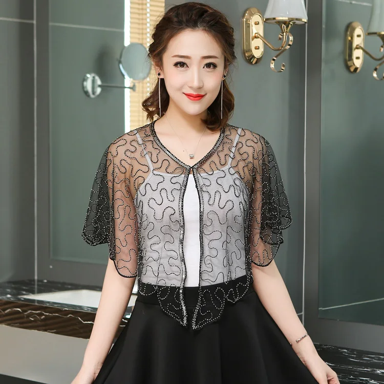 Female Small Shawl Wrap Nail Bead Jaqueta Feminina Women's 1920s Art Deco Sequin Evening Cape Bolero Cover Up Plus Size Jacket
Female Small Shawl Wrap Nail Bead Jaqueta Feminina Women's 1920s Art Deco Sequin Evening Cape Bolero Cover Up Plus Size Jacket