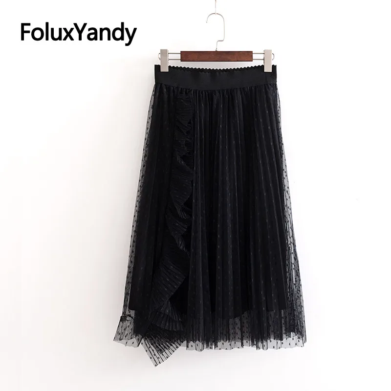 Double Layers Mesh Pleated Skirt Black Casual Ruffles Midi High Waist Skirt Plus Size XXXL 6XL KKFY3269
Double Layers Mesh Pleated Skirt Black Casual Ruffles Midi High Waist Skirt Plus Size XXXL 6XL KKFY3269