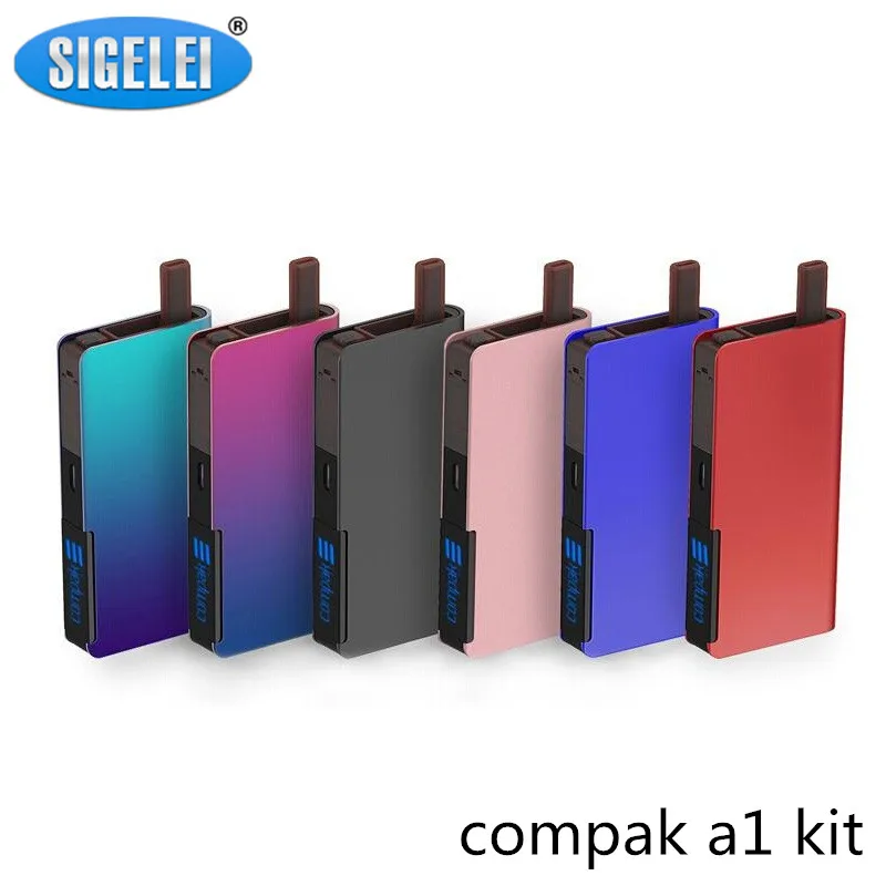 Genuine Sigelei Compak A1 Vape Mod Kit 2.0ml Tank capacity e cigarette Kit Aluminum Alloy Chassis + plastics 1100mAh Battery
Genuine Sigelei Compak A1 Vape Mod Kit 2.0ml Tank capacity e cigarette Kit Aluminum Alloy Chassis + plastics 1100mAh Battery
