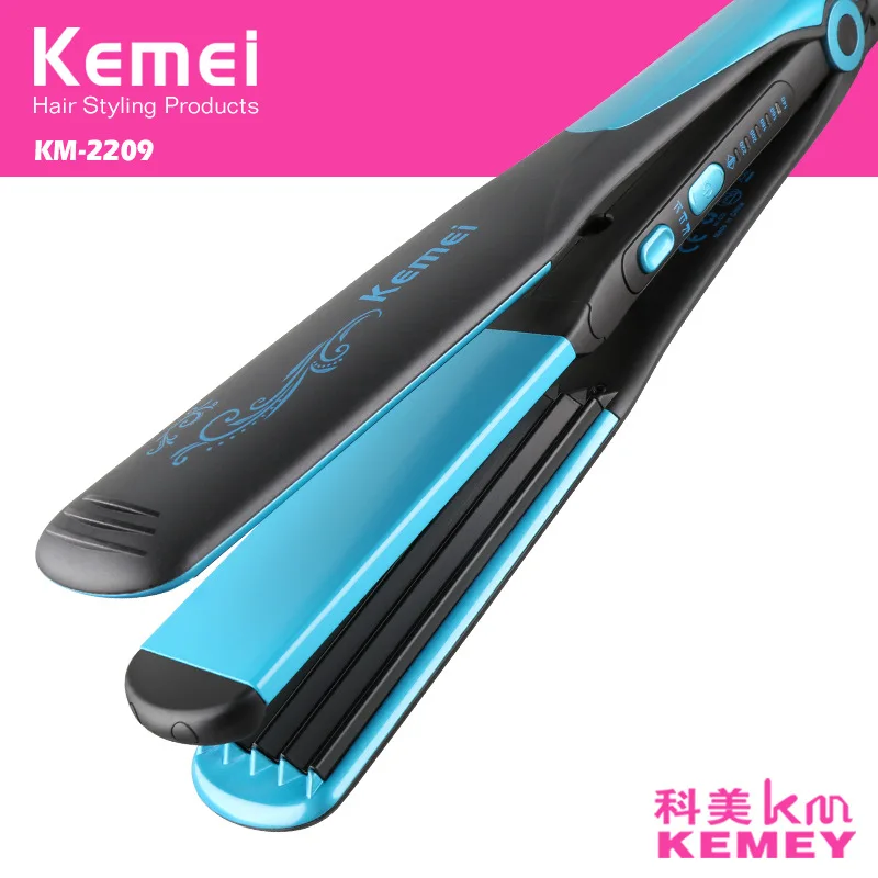 Фото 110-240V kemei hair straightener styling tool curling irons curler professional 2 in 1 ionic straightening iron & | Красота и