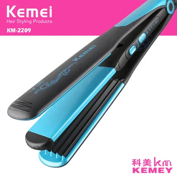 

110-240V kemei hair straightener styling tool curling irons curler professional 2 in 1 ionic straightening iron & curler
