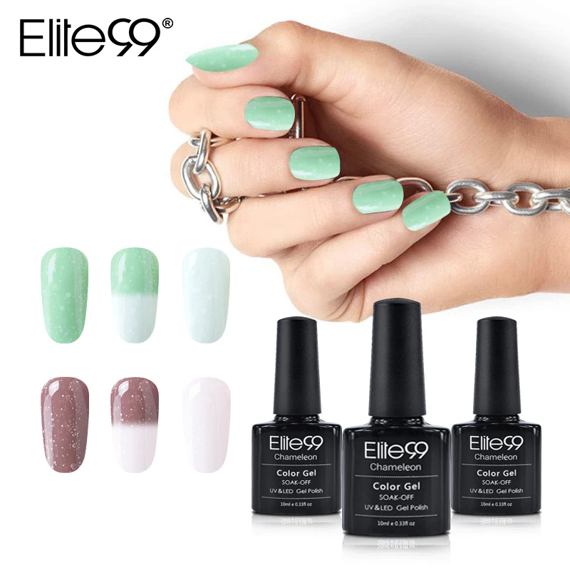 

Elite99 10ml Snowy Thermal Nail Gel Polish Chameleon Temperature Change Color Soak Off Gel Varnish DIY Nail Art UV Gel Lacquer