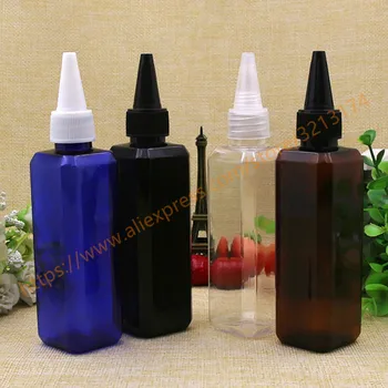 100ml clear/brown/blue/black square PET bottle with sharp plastic lid,emulsion/seasoning solvent bottle,food storage 
100ml clear/brown/blue/black square PET bottle with sharp plastic lid,emulsion/seasoning solvent bottle,food storage