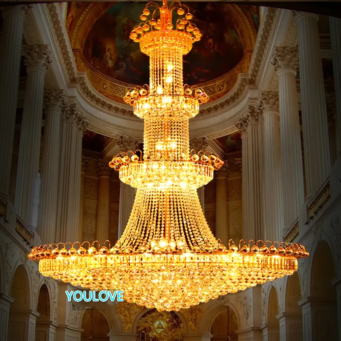 Gold Crystal Chandeliers Lights Fixture Modern Crystal Droplights Home Indoor Hotel Restaurant Club Hanging Lamp D120cm*H180cm
Gold Crystal Chandeliers Lights Fixture Modern Crystal Droplights Home Indoor Hotel Restaurant Club Hanging Lamp D120cm*H180cm
