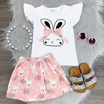 Children Girls Clothing Sets Fly Sleeve Cartoon Rabbit T-shirt+Tutu Skirt Set Baby boys Clothes set Summer Outfit Dropshipping
Children Girls Clothing Sets Fly Sleeve Cartoon Rabbit T-shirt+Tutu Skirt Set Baby boys Clothes set Summer Outfit Dropshipping
