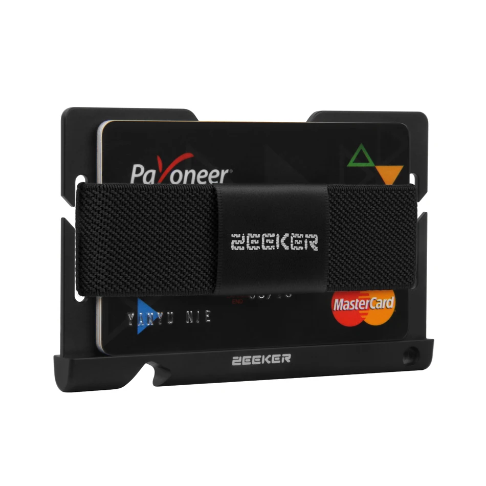 Алюминиевый держатель для карт ZEEKER с передним карманом тонкий металлический