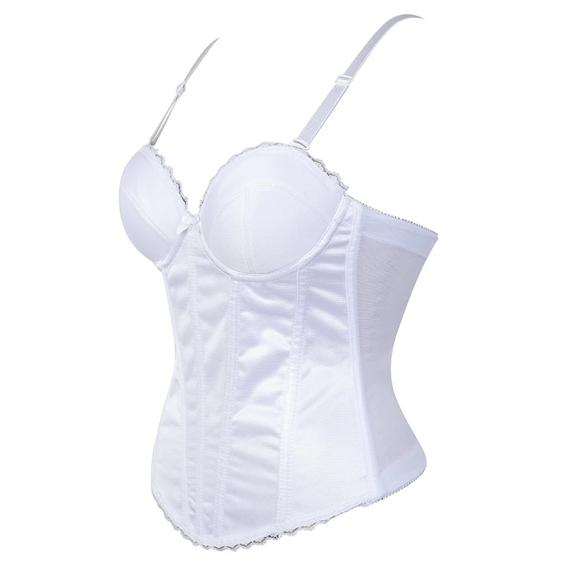 SHAMYMOON White Lace Corsets And Bustiers Women Sexy Overbust Lace Up Top Femme Corset Simple Lingerie Push Up Bustier 2269A
SHAMYMOON White Lace Corsets And Bustiers Women Sexy Overbust Lace Up Top Femme Corset Simple Lingerie Push Up Bustier 2269A