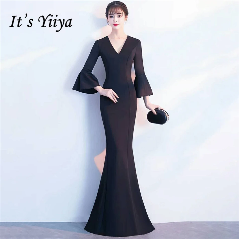 It's Yiiya Evening dresses Royal V-neck Three quarter sleeves Party Gowns Elegant Floor-length Mermaid formal Prom dress C256
It's Yiiya Evening dresses Royal V-neck Three quarter sleeves Party Gowns Elegant Floor-length Mermaid formal Prom dress C256
