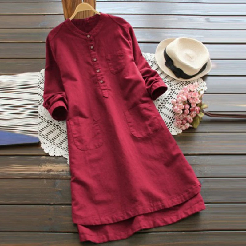 Spring Autumn Womens Tops and Blouses Casual Long Shirt Buttons Solid Pullover Blouse Women Plus Size 5XL chemise femme SJ1399M
Spring Autumn Womens Tops and Blouses Casual Long Shirt Buttons Solid Pullover Blouse Women Plus Size 5XL chemise femme SJ1399M