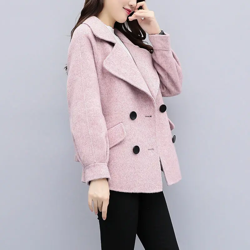 Woolen Jacket Ladies Short Paragraph 2018 Autumn Winter New Korean Double Breasted Female Casual Loose Wool Coat Tide LQ445
Woolen Jacket Ladies Short Paragraph 2018 Autumn Winter New Korean Double Breasted Female Casual Loose Wool Coat Tide LQ445