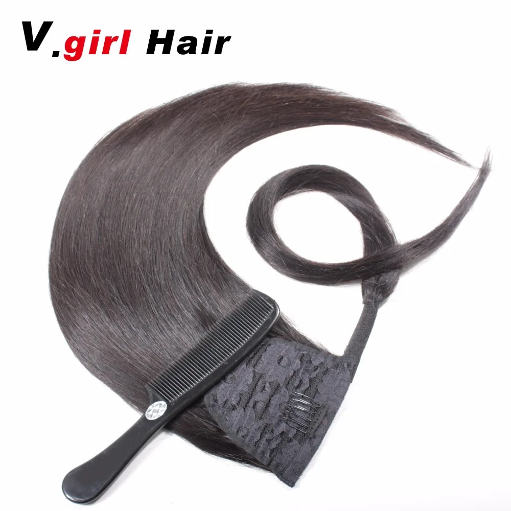 V. Girl волосы натуральные конский хвост г 100 клип в пряди человеческих волос для