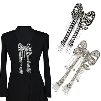 Handmade Beaded Black White Bow Badges Beading Fringe Tassel Patches DIY Sewing on for Women Clothes Dress 2 pieces
Handmade Beaded Black White Bow Badges Beading Fringe Tassel Patches DIY Sewing on for Women Clothes Dress 2 pieces