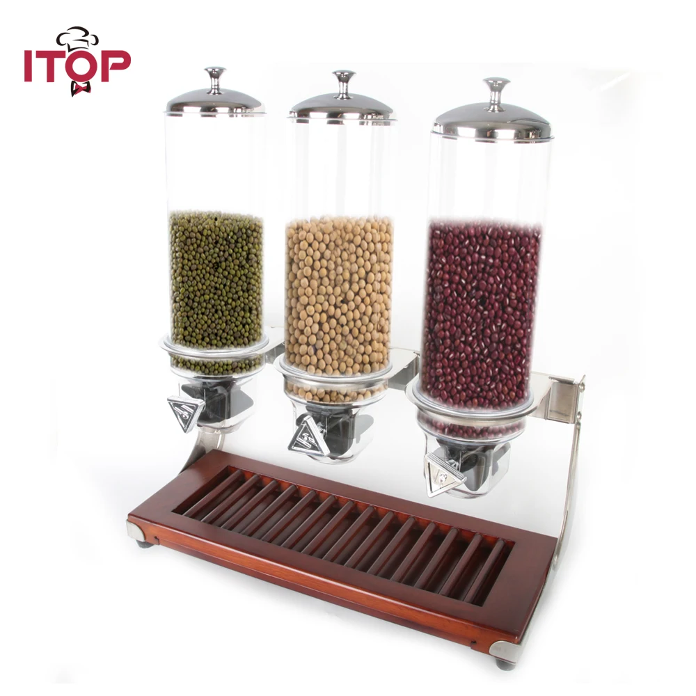ITOP 4L*3 Wooden Base Triple Head Grain cereals Dispenser Dry Food Dispenser for Ice Cream / Dessert
ITOP 4L*3 Wooden Base Triple Head Grain cereals Dispenser Dry Food Dispenser for Ice Cream / Dessert