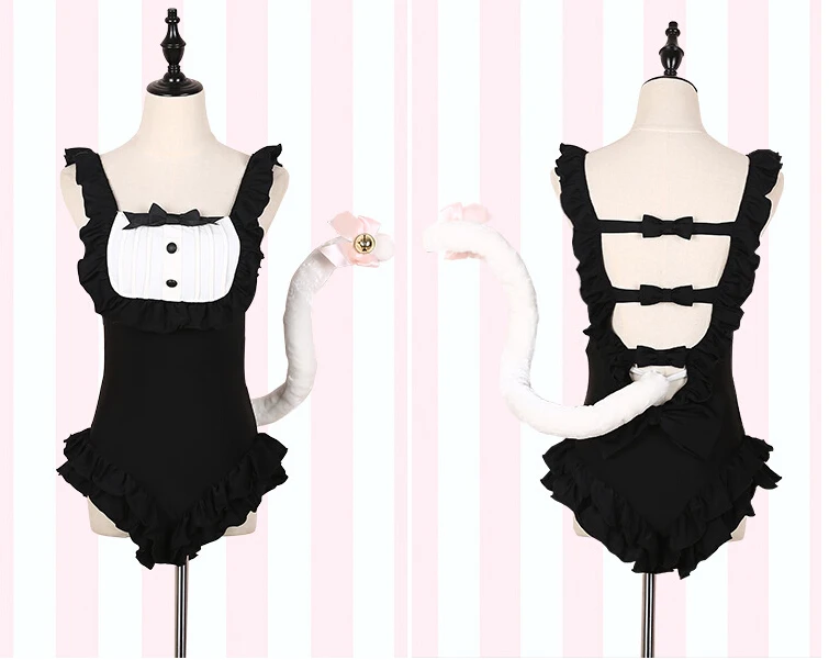 Cute Sexy Cat Maid Falbala Bow Swimwear Swimsuit Cosplay Plush Tail Sexy Suspender With Cat Tail Swimwear
Cute Sexy Cat Maid Falbala Bow Swimwear Swimsuit Cosplay Plush Tail Sexy Suspender With Cat Tail Swimwear